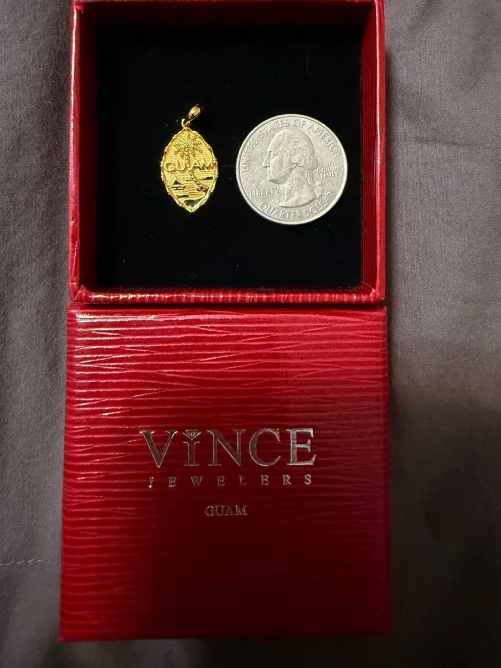 Gold Guam Charm Pendant Vince Jewelers